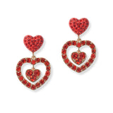 100987, HEART RHINESTONE DANGLE EARRING