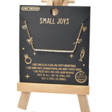 100993, GOLD DIPPED, "SMALL JOYS" DAINTY CUBIC ZIRCONIA BAR NECKLACE