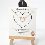 100995, GOLD DIPPED, "PASSIONATE LOVE" DAINTY HEART NECKLACE