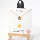 100996, GOLD DIPPED, "SUN RISE" DAINTY SUN NECKLACE