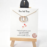 101000, GOLD DIPPED, "FEW BUT TRUE" TRIPLE ROUND RING NECKLACE