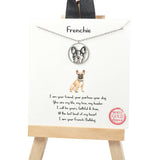 101003, GOLD DIPPED, "FRENCHIE" BULLDOG CHARM NECKLACE