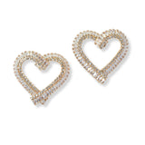 101013, HEART BAGUETTE RHINESTONE EARRING