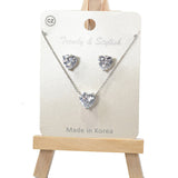 101015, HEART CUBIC ZIRCONIA PENDANT NECKLACE