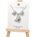 101018, HEART CRYSTAL RHINESTONE PENDANT NECKLACE