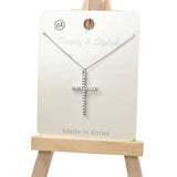 101021, CROSS CUBIC ZIRCONIA PENDANT NECKLACE