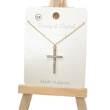 101021, CROSS CUBIC ZIRCONIA PENDANT NECKLACE