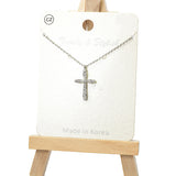 101022, CROSS CUBIC ZIRCONIA PENDANT NECKLACE