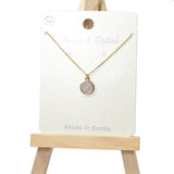 101023, ROUND CUBIC ZIRCONIA PENDANT NECKLACE