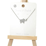 101024, ELEPHANT CUBIC ZIRCONIA PENDANT NECKLACE