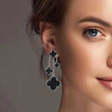 101036, MULTI CLOVER DROP DANGLE EARRING