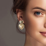 Double Heart Dangle Earring - view 2
