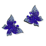 101084, GLITTER BUTTERFLY CRYSTAL RHINESTONE EARRING