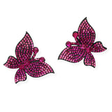101084, GLITTER BUTTERFLY CRYSTAL RHINESTONE EARRING