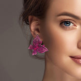 101084, GLITTER BUTTERFLY CRYSTAL RHINESTONE EARRING