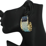 101087, GLITTER CRYSTAL RHINESTONE HOOP EARRING