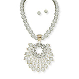 101095, PEARL WITH RHINESTONE NECKLACE