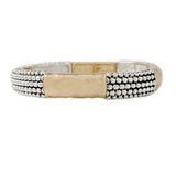 101103, HAMMERED METAL ACCENT STRETCH BRACELET