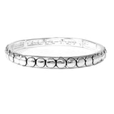 101105, ROUND TEXTURED METAL STRETCH BRACELET