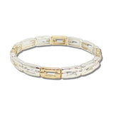 101107, RECTANGLE TEXTURED METAL STRETCH BRACELET