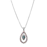 101122, WESTERN TEARDROP RHINESTONE PENDANT NECKLACE