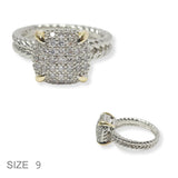101127, MICRO PAVE CUBIC ZIRCONIA DESIGNER INSPIRED RING