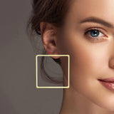 Cutout Square Metal Earring
