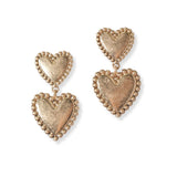 Double Heart Metal Dangle Earring - view 3