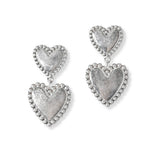 Double Heart Metal Dangle Earring
