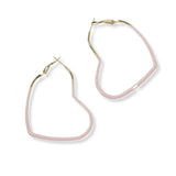 101150, ENAMEL HEART HOOP EARRING