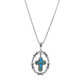 101151, WESTERN CROSS CHARM PENDANT NECKLACE