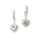 101152, DANGLE HEART CHARM POST HOOP EARRING
