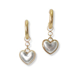 101152, DANGLE HEART CHARM POST HOOP EARRING