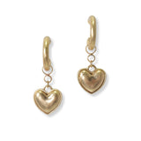 101152, DANGLE HEART CHARM POST HOOP EARRING