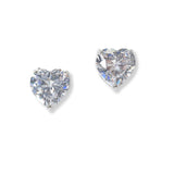 101188, HEART CUBIC ZIRCONIA STUD EARRING