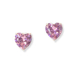 101188, HEART CUBIC ZIRCONIA STUD EARRING
