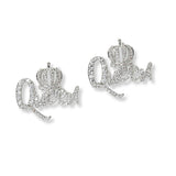 101189, QUEEN CUBIC ZIRCONIA STUD EARRING