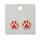 101206, GAME DAY PAW ENAMEL STUD EARRING