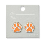 101206, GAME DAY PAW ENAMEL STUD EARRING