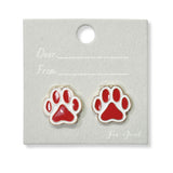 101206, GAME DAY PAW ENAMEL STUD EARRING