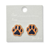 101206, GAME DAY PAW ENAMEL STUD EARRING