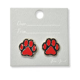 101206, GAME DAY PAW ENAMEL STUD EARRING