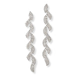 101219, CRYSTAL RHINESTONE LONG DROP DANGLE EARRING
