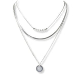 101222, ROUND CHARM MULTI LAYERED NECKLACE