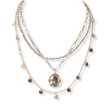 101224, DAINTY ROUND CHARM MULTI LAYERED NECKLACE