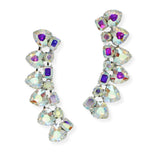 101228, HEART GEOMETRIC RHINESTONE EARRING