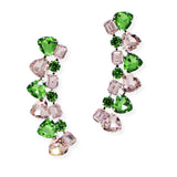 101228, HEART GEOMETRIC RHINESTONE EARRING