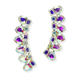 101228, HEART GEOMETRIC RHINESTONE EARRING