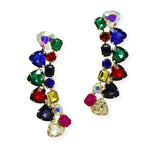 101228, HEART GEOMETRIC RHINESTONE EARRING