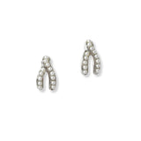 101236, WISHBONE PEARL STUD EARRING